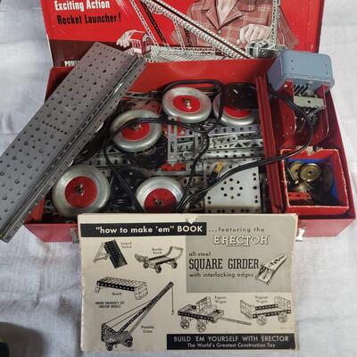 Gilbert 1958 erector set  no 10052 the rocket launcher set as found