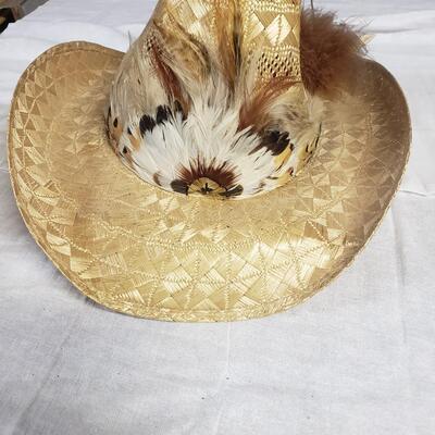 Cowboy hat with feathers
