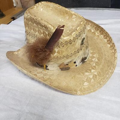 Cowboy hat with feathers