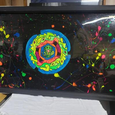 Neon snake art 48 wide 30 tall