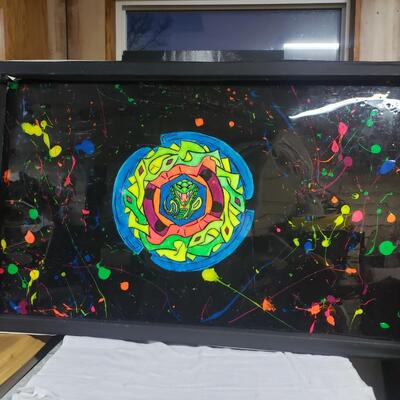 Neon snake art 48 wide 30 tall