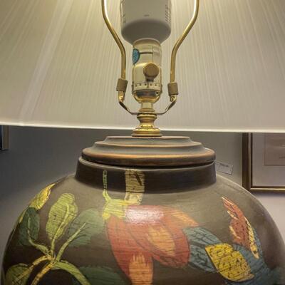 A Pair of Floral Table Lamps