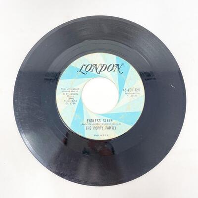 45 RPM THE POPPY FAMILY 45-LON-129 "ENDLESS SLEEP/WHICH WAY YOU GOIN' BILLY?" VINYL RECORD SINGLE