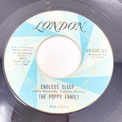 45 RPM THE POPPY FAMILY 45-LON-129 "ENDLESS SLEEP/WHICH WAY YOU GOIN' BILLY?" VINYL RECORD SINGLE