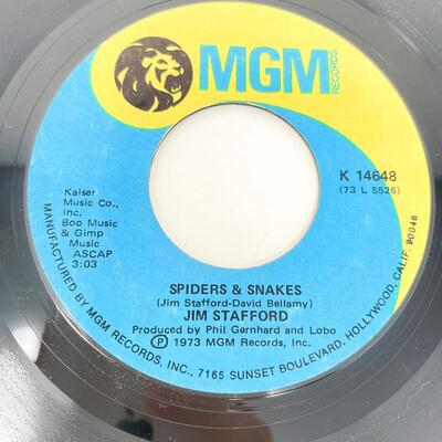 1973 45 RPM JIM STAFFORD K14648 "SPIDERS & SNAKES/UNDECIDED" VINYL RECORD SINGLE