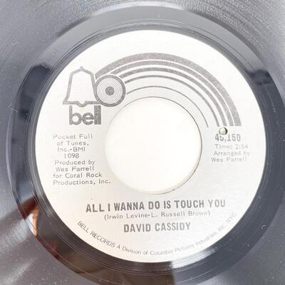 45 RPM DAVID CASSIDY 45,150 "ALL I WANNA DO IS TOUCH YOU/CHERISH" VINYL RECORD SINGLE