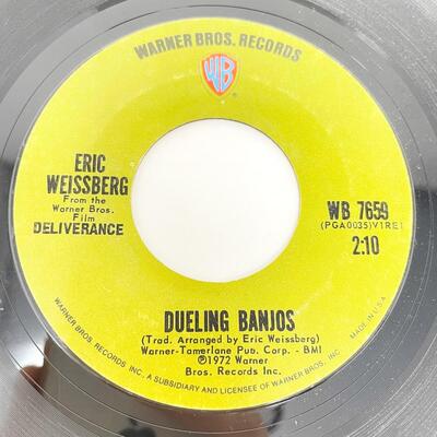 1972 45 RPM ERIC WEISSBERG WB7659 "DUELING BANJOS/END OF A DREAM" VINYL RECORD SINGLE