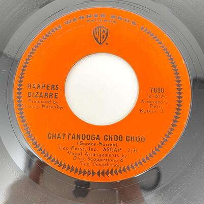 45 RPM HARPERS BIZARRE 7090 "CHATTANOOGA CHOO CHOO/HEY, YOU IN THE CROWD" VINYL RECORD SINGLE