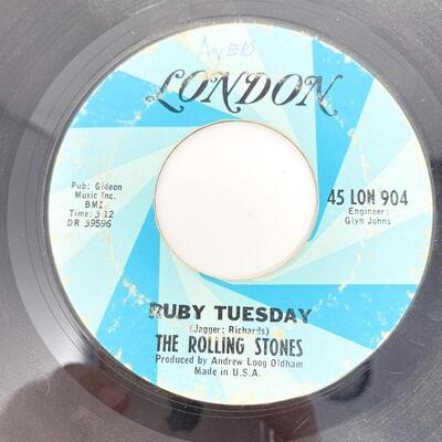 45 RPM THE ROLLING STONES 45-LON-904 "RUBY TUESDAY/LET'S SPEND THE NIGHT TOGETHER" VINYL RECORD SINGLE