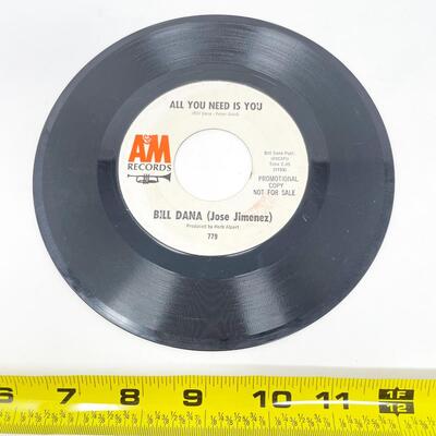 45 RPM BILL DANA 779 "ALL YOU NEED IS YOU/MAKE NICE" VINYL RECORD SINGLE