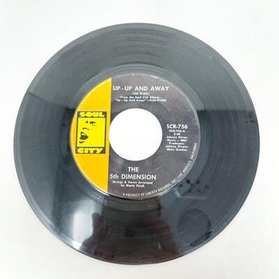 45 RPM THE 5TH DIMENSION SCR-756 â€œUP UP AND AWAY/WHICH WAY TO NOWHEREâ€ VINYL RECORD SINGLE