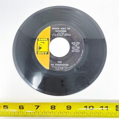 45 RPM THE 5TH DIMENSION SCR-756 â€œUP UP AND AWAY/WHICH WAY TO NOWHEREâ€ VINYL RECORD SINGLE
