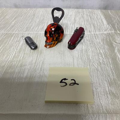 Skal bottle opener and pocket knives