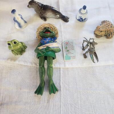 Frogs Bells and seal lot Of 7 12 inch &4 inch