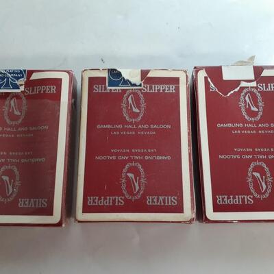 Vintage Silver Slipper playing cards 3 decks