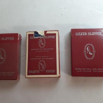Vintage Silver Slipper playing cards 3 decks