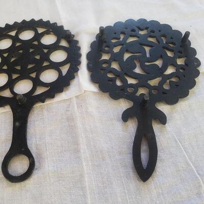 ornate iron pot holders set
