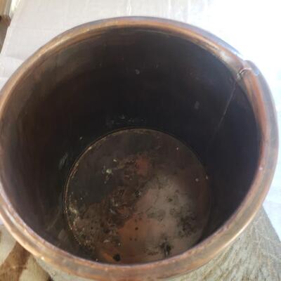 Elephant foot zebra hide copper art container