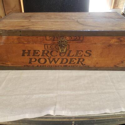 Hercules explosive Box brass and wood 25 x 14 x 8