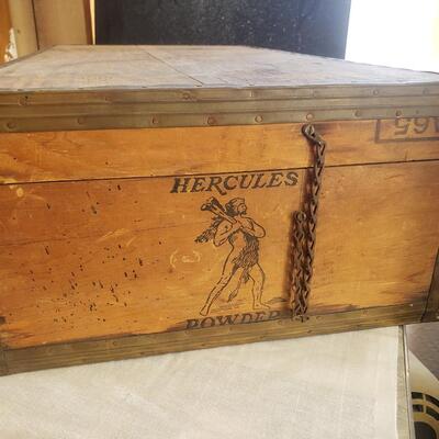 Hercules explosive Box brass and wood 25 x 14 x 8