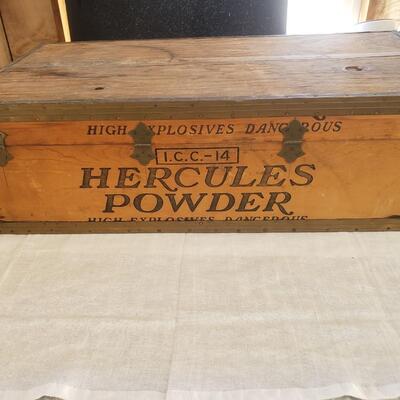 Hercules explosive Box brass and wood 25 x 14 x 8