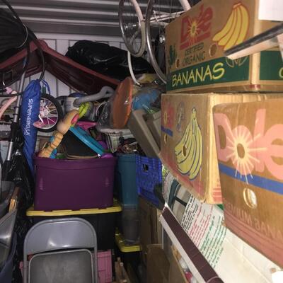20â€ X 8â€ Storage Container contents, household items.