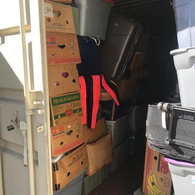 20â€ X 8â€ Storage Container contents, household items.