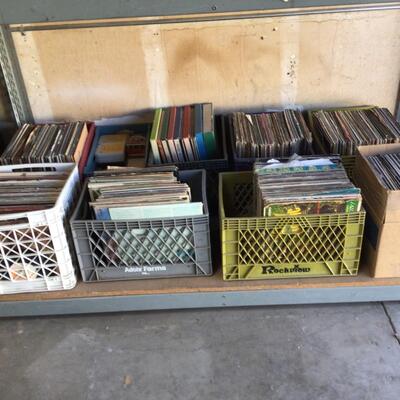 9 Boxes of LPs and 8 Tracks