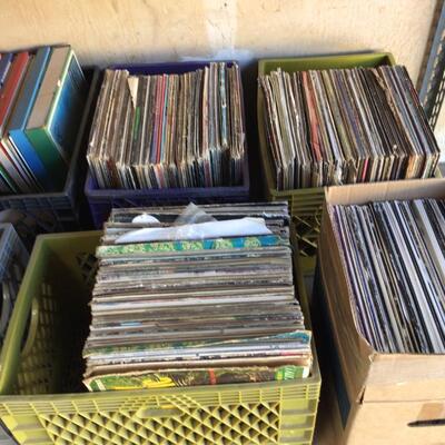 9 Boxes of LPs and 8 Tracks