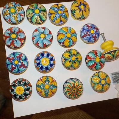 17 Hand Painted Pull Knobs.