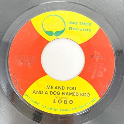 45 RPM LOBO BT112 â€œME AND YOU AND A DOG NAMED BOO/WALK AWAY FROM IT ALLâ€ VINYL RECORD SINGLE