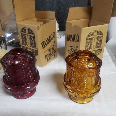 Homco candles glass rare 7 inch high
