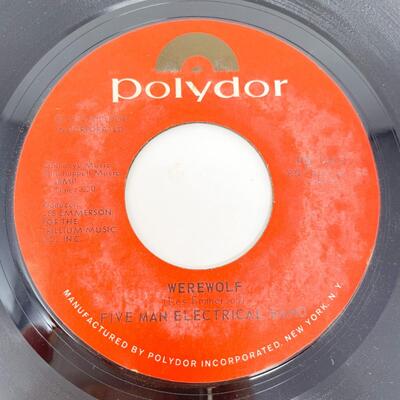 45 RPM FIVE MAN ELECTRICAL BAND PD14221 â€œCOUNTRY ANGEL/WEREWOLFâ€ VINYL RECORD SINGLE