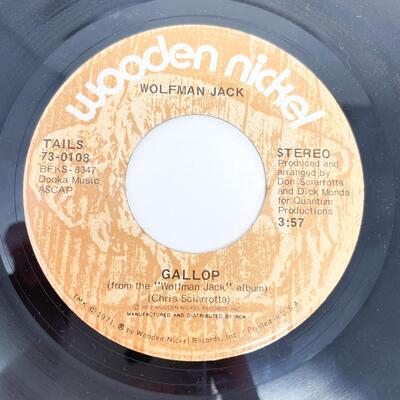 45 RPM WOLFMAN JACK 73-0108 â€œI AINâ€™T NEVER SEEN A WHITE MAN/GALLOPâ€ VINYL RECORD SINGLE