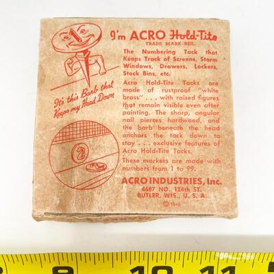 VINTAGE ACRO HOLD-TITE WINDOW SCREEN NUMBERED MARKERS
