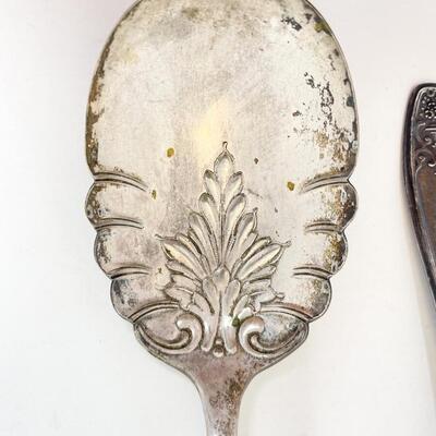 ANTIQUE SILVER-PLATED SERVING SPOONS
