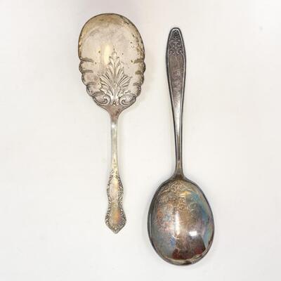 ANTIQUE SILVER-PLATED SERVING SPOONS
