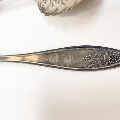 ANTIQUE SILVER-PLATED SERVING SPOONS