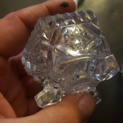 2 perfume bottles crystal tall