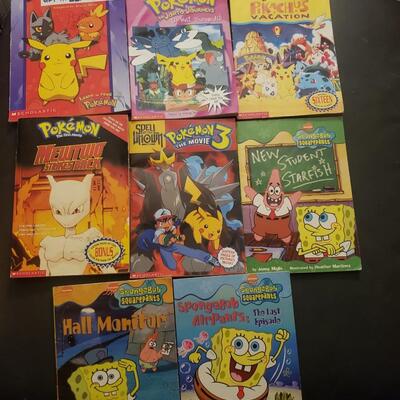 Pokemon and spongebob book lot