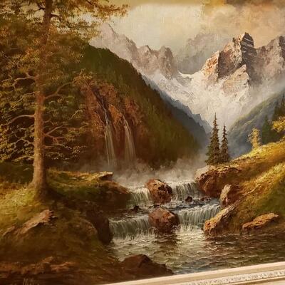 Lot 89-LARGE FRAMED ORIGINAL OIL PAINTING ON CANVAS SCENIC VIEW