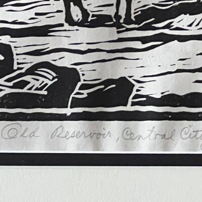Birger Sandzen RARE BLOCK PRINT Old Reservoir, Central City