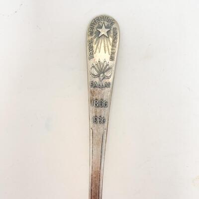 1936 SILVERPLATE DALLAS TX CENTENNIAL EXPOSITION SPOON - ENGRAVED â€œEVAâ€