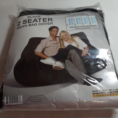 2 Seater Black Beanbag cover