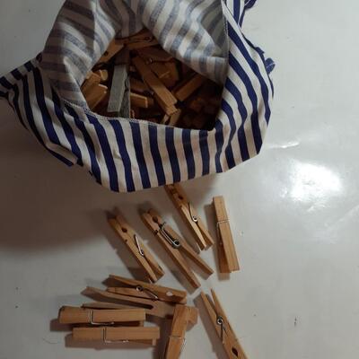 Bag of wooden Clothes pins