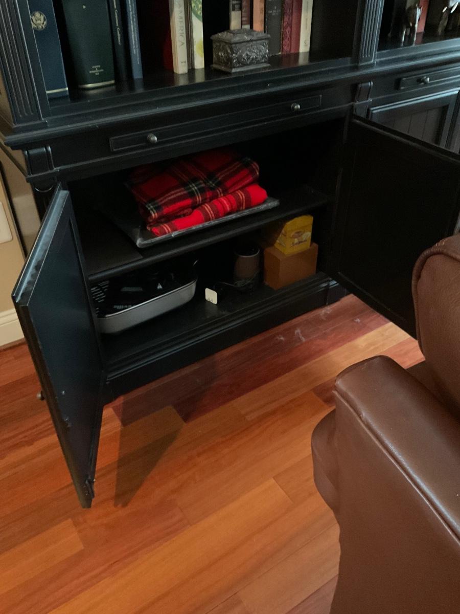 Arhaus Athens library bookcase with ladder