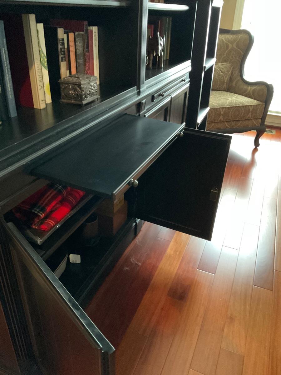 Arhaus Athens library bookcase with ladder