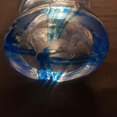 15 inch glass flower vase handmade