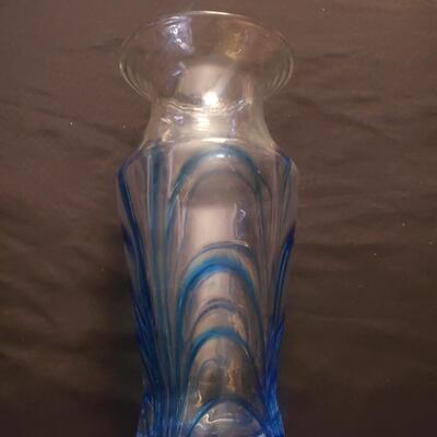 15 inch glass flower vase handmade