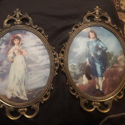 Victorian pictures in domed glass 18 inch